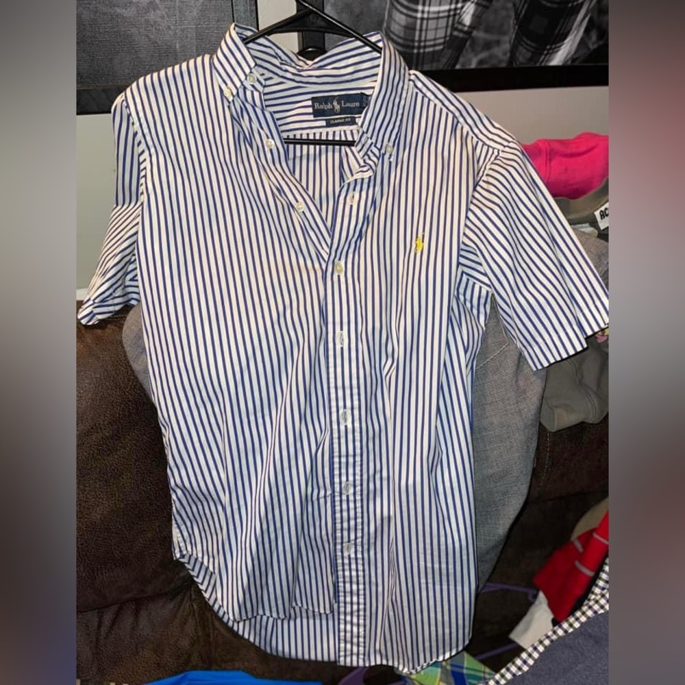 Striped Mens Small Ralph Lauren Button Down, Classic Fit